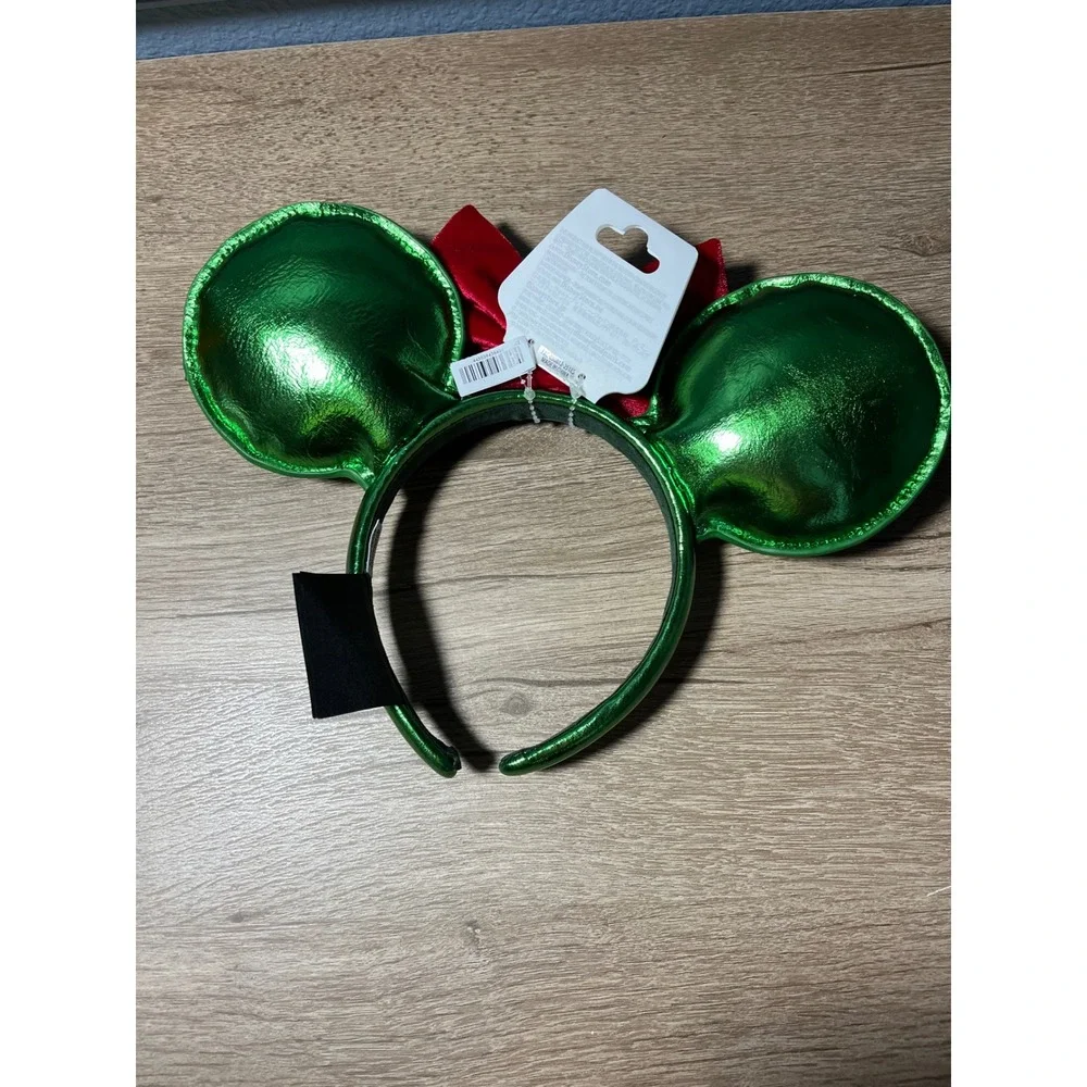 Disney Parks Christmas Holiday Ornament‎ Ear Headband Red Bow Gold Star New